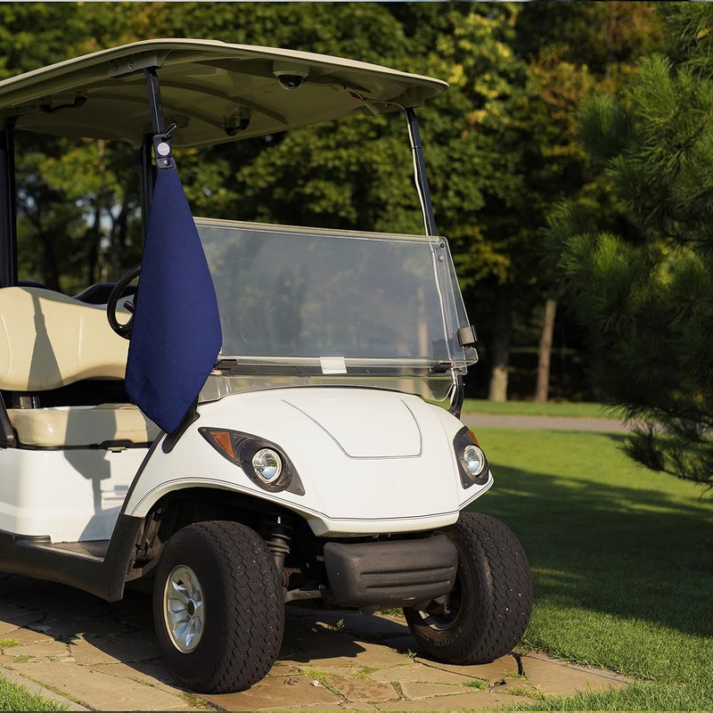 Playing It Forward Magnetic Golf Towels for Golf Bags with Clip & Ultra Strong Magnet - Waffle Weave Microfiber Towel for Secure Hold on Bags & Carts - Ideal Club Cleaner & Accessories - Navy - Image 5